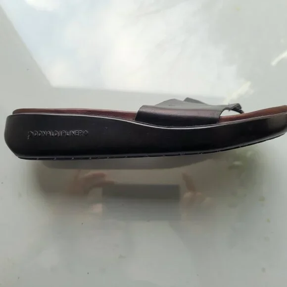 Donald J Pliner Brown Leather Slides Women's Sz 7 M - Picture 4 of 10